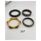 ASSORTED BANGLE BRACELETS, INCLUDES WOOD AND