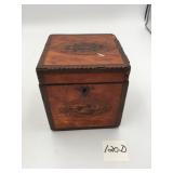 WOODEN BOX, INLAY DESIGN, HEART KEYHOLE, HINGED