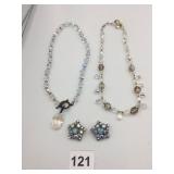 COSTUME JEWELRY, INCLUDES TWO CRYSTAL BEAD