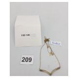 1/20 14K. NECKLACE, V-SHAPED PENDANT, LINK CHAIN,