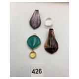 ASSORTED ART GLASS PENDANTS, INCLUDES MURANO