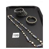 ASSORTED BRACELETS AND NECKLACE, INCLUDES BEADED