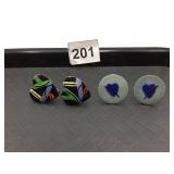ASSORTED CUFFLINKS, INCLUDES ENAMELED HEART