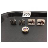 ASSORTED CUFFLINKS AND LAPEL PIN, INCLUDES
