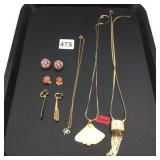 TREJOR GINKGO LEAF PENDANT NECKLACE, TASSEL