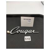COUGAR SCRIPT PENDANT, STERLING SILVER CLASP