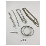 ASSORTED COSTUME JEWELRY, INCLUDES SILVER-TONE