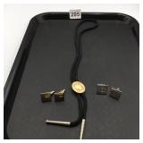 SWANK BOLO TIE W/ OVAL GOLD-TONE INITIAL R CLASP,