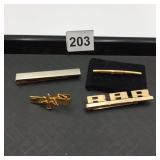SWANK TIE CLIPS, INCLUDES GOLD-TONE BIRD MOTIF,