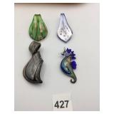 ART GLASS PENDANTS, ASSORTED DESIGNS, INCLUDES