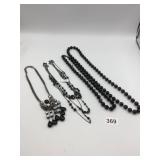 ASSORTED NECKLACES, INCLUDES GUNMETAL TONE CHAIN
