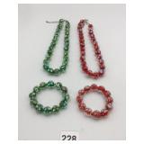 MURANO STYLE ART GLASS BEAD NECKLACES AND