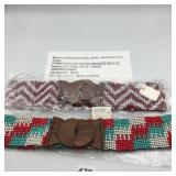 ASSORTED STRETCH BEADED BELTS, BOHO STYLE, ZIGZAG