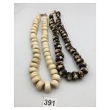 ETHNIC BEAD STRANDS, INCLUDES BONE BEADS, ETCHED