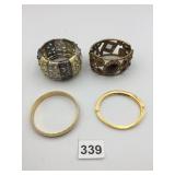 ASSORTED BRACELETS, INCLUDES HINGED CUFFS W/