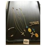 ASSORTED RELIGIOUS JEWELRY, INCLUDES RHINESTONE