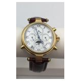 STAUER GRAVES AUTOMATIC WATCH, GOLD-TONE CASE,