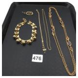 ASSORTED COSTUME JEWELRY, INCLUDES GOLD-TONE LINK