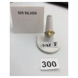 STERLING OVAL YELLOW STONE, BAGUETTE AND
