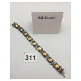 STERLING SILVER BRACELET, X-LINK DESIGN, 0.717OZT
