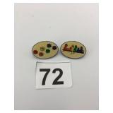 ENAMEL LAPEL PINS, OVAL SHAPE, MULTICOLOR PAW