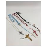 ASSORTED RELIGIOUS JEWELRY, INCLUDES ROSARIES W/