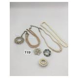 ASSORTED COSTUME JEWELRY, INCLUDES FAUX PEARL