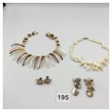 ASSORTED JEWELRY, INCLUDES SHELL TUSK NECKLACE,