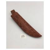 US MARINE RAIDERS LEATHER SHEATH, HAND-TOOLED