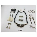 ASSORTED EARRINGS AND NECKLACE, INCLUDES GIVENCHY