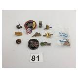 ASSORTED ENAMEL LAPEL PINS, INCLUDES HUGHES