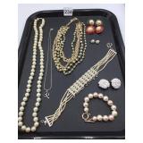 ASSORTED COSTUME JEWELRY, INCLUDES FAUX PEARL