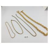 ASSORTED GOLD-TONE NECKLACES, INCLUDES ROPE