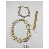 MONET GOLD-TONE LINK BRACELET, FLORAL MESH