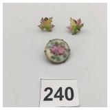 ASSORTED JEWELRY, INCLUDES ENAMELED LEAF