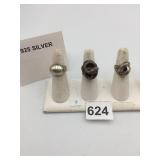 ASSORTED STERLING SILVER RINGS, INCLUDES DOME