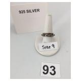 STERLING SILVER SPINNER RING, DOT PATTERN BAND,