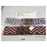 STRETCH BEADED BELTS, GREEK KEY AND ZIGZAG