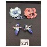 ASSORTED ENAMEL BROOCHES, INCLUDES FLORAL AND