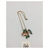 COSTUME JEWELRY NECKLACE, GOLD-TONE CHAIN, BOW
