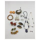 ASSORTED COSTUME JEWELRY, INCLUDES WOOD BEAD