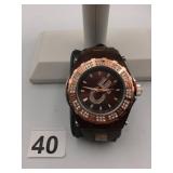 CICI & FAYE WRISTWATCH, BROWN SILICONE STRAP,