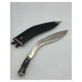 NEPALI KUKRI KNIFE, STEEL BLADE W/ ETCHED INDIA