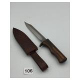ZEITLER 77 FIXED BLADE KNIFE, LAMINATED WOOD