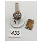 COSTUME JEWELRY, INCLUDES FLORAL ENAMEL RING W/