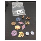 ASSORTED ENAMEL DECORATIVE DISCS, INCLUDES COPPER