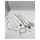 ASSORTED COSTUME JEWELRY, INCLUDES FIVE