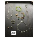 ASSORTED COSTUME JEWELRY, INCLUDES GOLD-TONE
