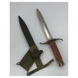 MILITARY STYLE DAGGER, BRASS CROSSGUARD, CORD