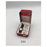 PEUGEOT WATCH SET, INCLUDES LEATHER STRAP WATCH,